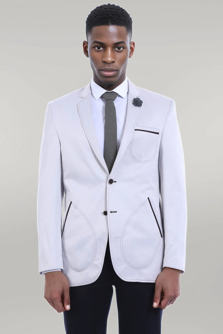 WSS Grey Blazer With Patch Pockets  - Singen