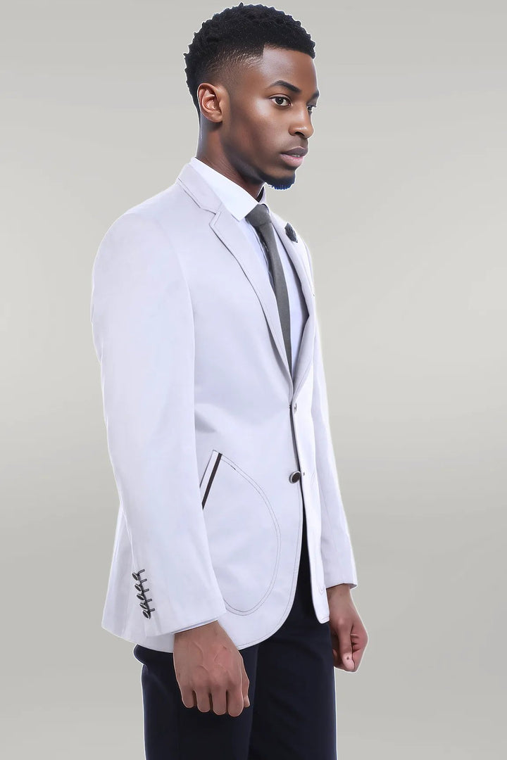 WSS Grey Blazer With Patch Pockets  - Singen