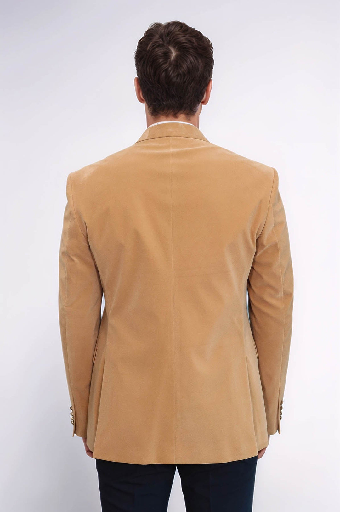 WSS Wide Lapel Velvet Apricot Men Blazer  - Wunstorf