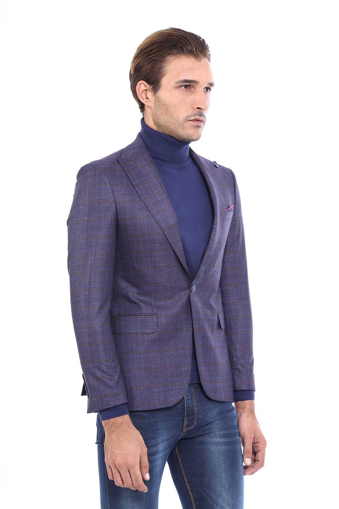 WSS Double Breasted Plaid Burgundy Blazer  - Lake Oswego