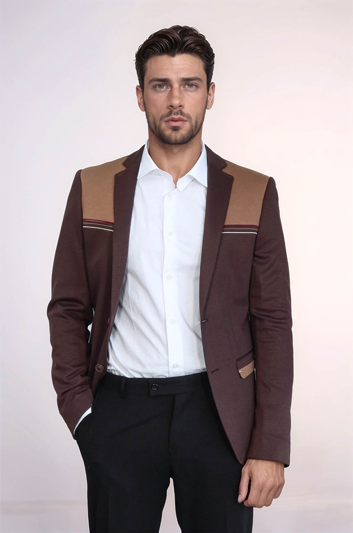 WSS Modeled Slim Fit Brown Blazer  - Longview
