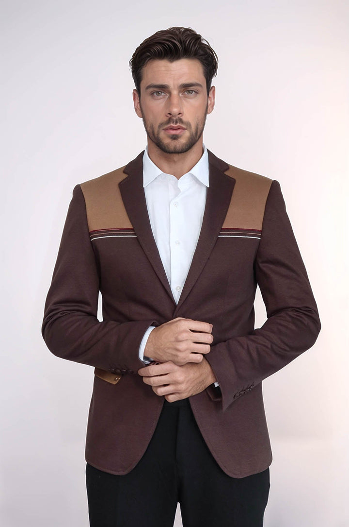 WSS Modeled Slim Fit Brown Blazer  - Longview