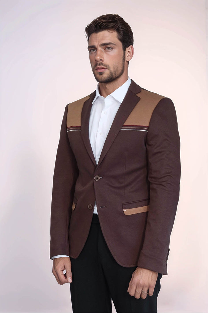 WSS Modeled Slim Fit Brown Blazer  - Longview