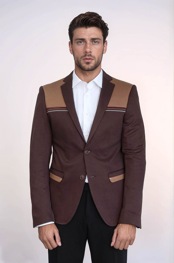 WSS Modeled Slim Fit Brown Blazer  - Longview