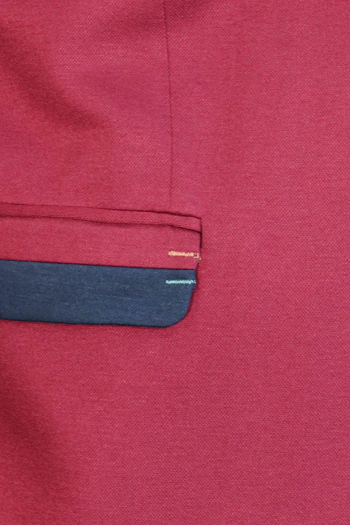 WSS Collar Embroidery Combed Burgundy Men Jacket  - Querétaro