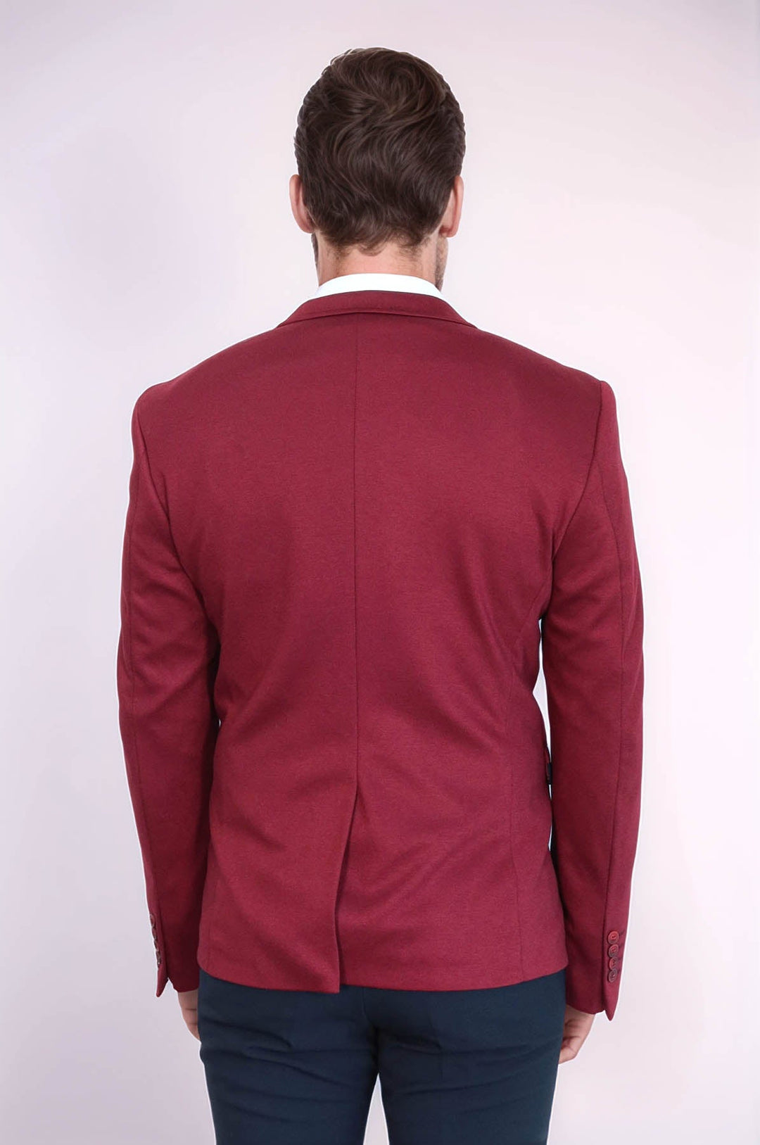 WSS Collar Embroidery Combed Burgundy Men Jacket  - Fasano