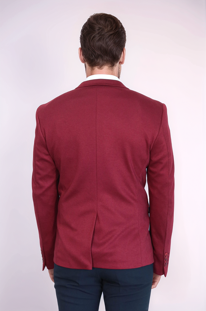 WSS Collar Embroidery Combed Burgundy Men Jacket  - Querétaro