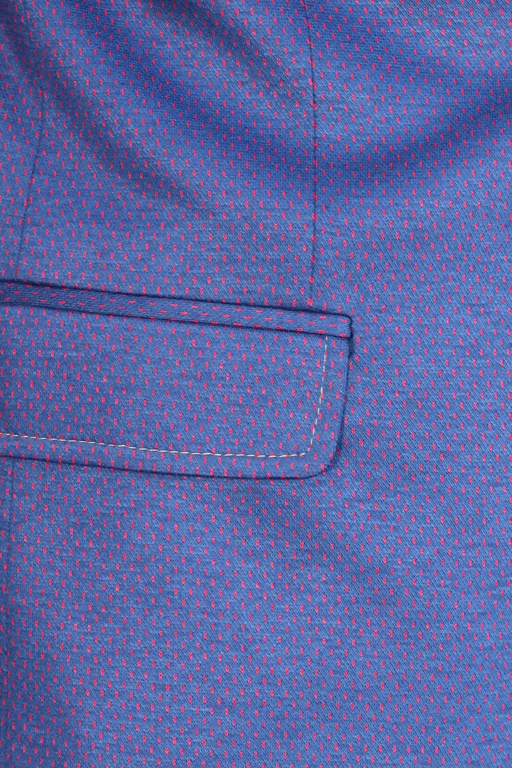 WSS 2 Button Combed Plaid Sax Blue Men Jacket  - Tlajomulco de Zúñiga