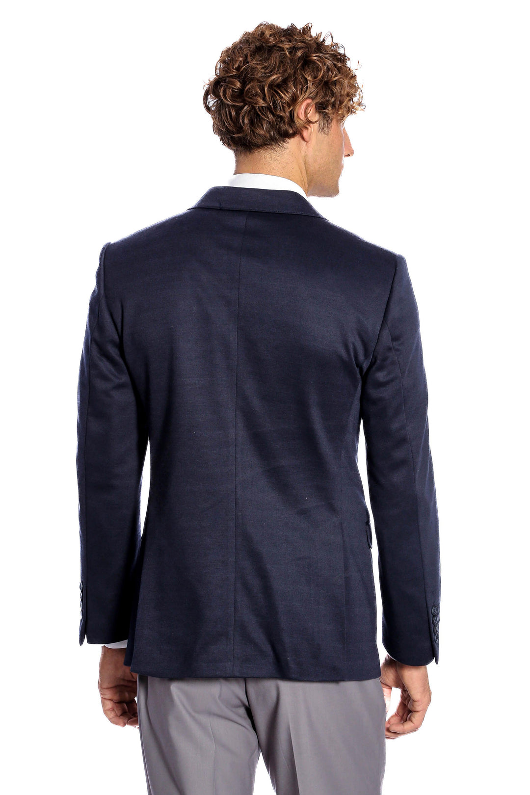 WSS Navy Blue Plain Slim-Fit Jacket  - Ponte de Lima