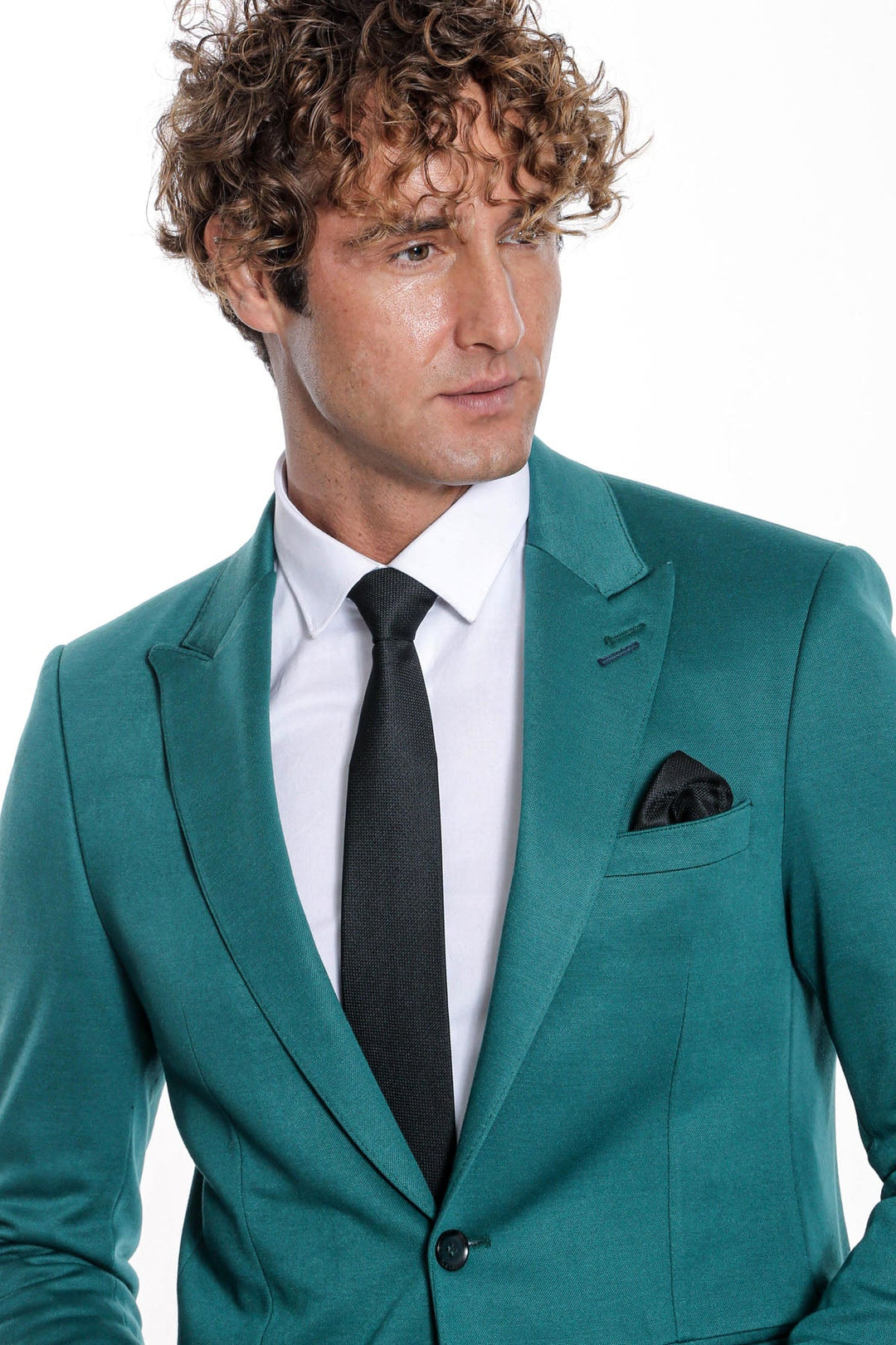 WSS Cotton Slim Fit Plain Green Men Blazer  - Seevetal