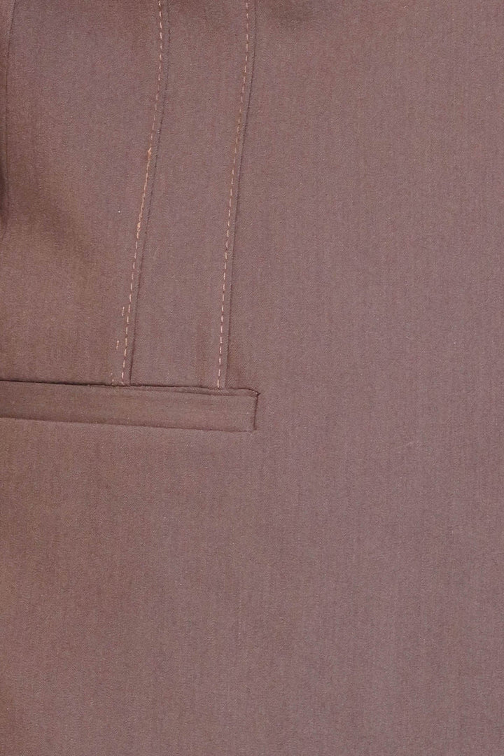 WSS 2 Button Shoulder Split Cotton Brown Jacket- - Utrera