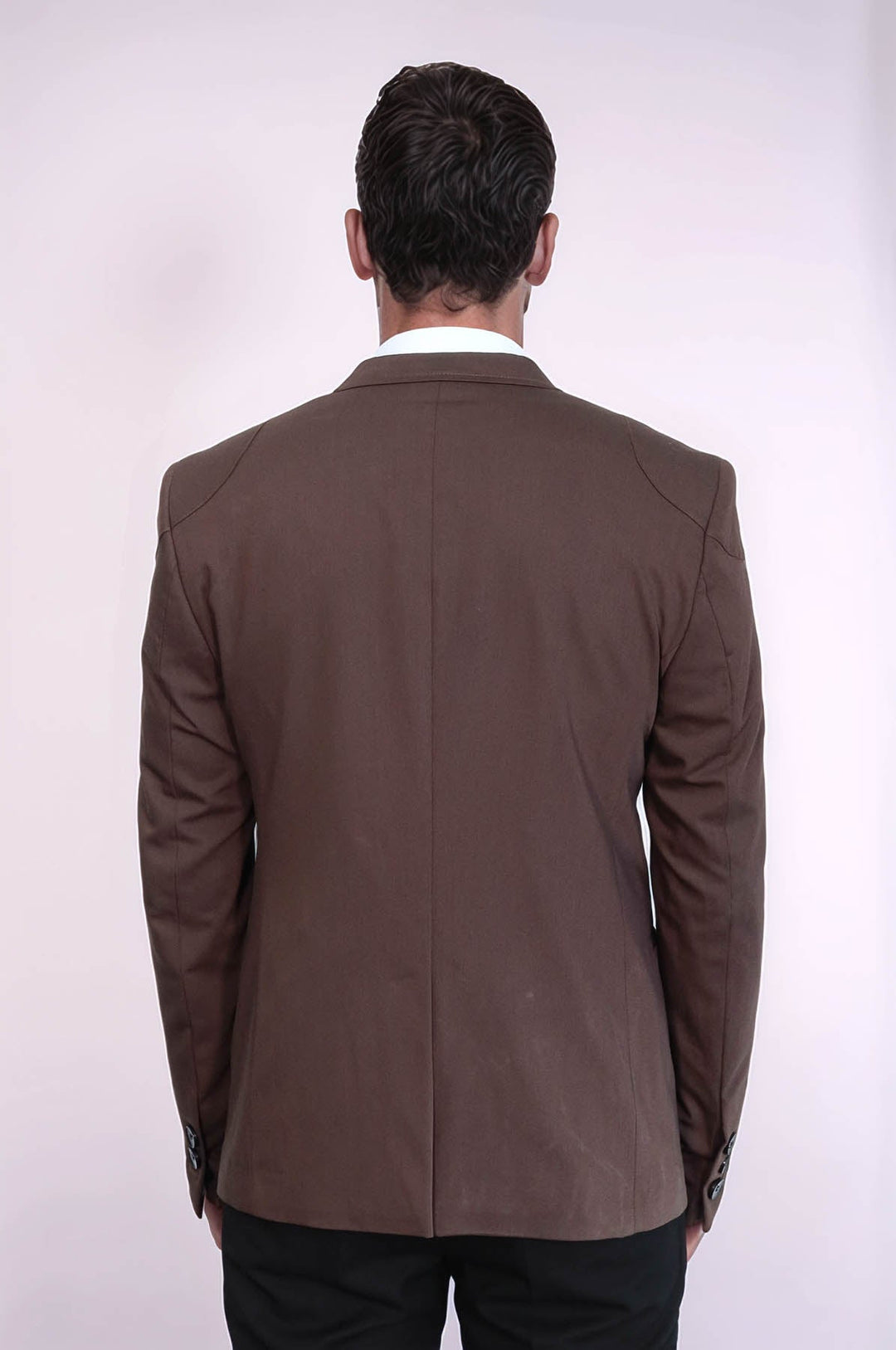 WSS 2 Button Shoulder Split Cotton Brown Jacket- - Tuscaloosa