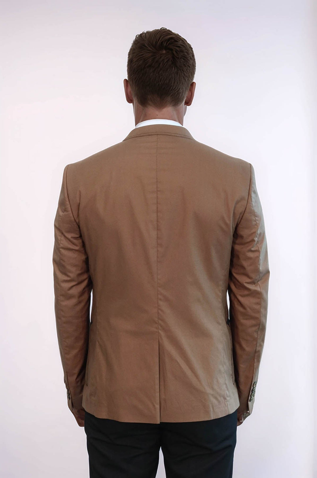 WSS Double Button Mono Lapel Bag Pocket Cotton Tan Jacket- - Hattiesburg