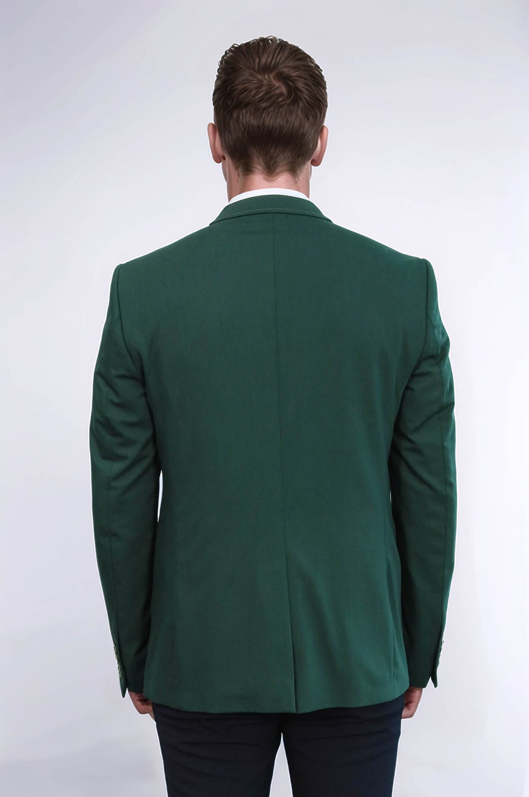 WSS Double Buttons Shoulder Piece Mono Lapel Green Jacket- - Grand Forks