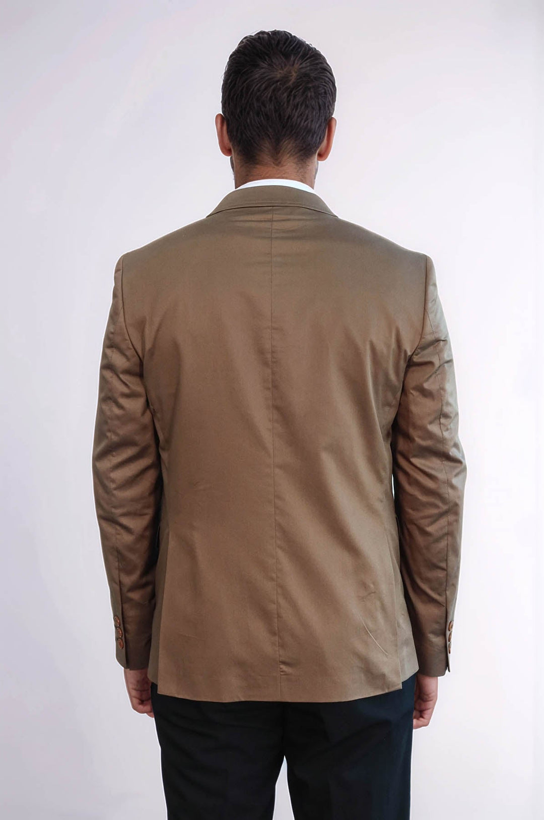 WSS Double Buttons Mono Lapel Shoulder Piece Tan Jacket- - Sankt Augustin