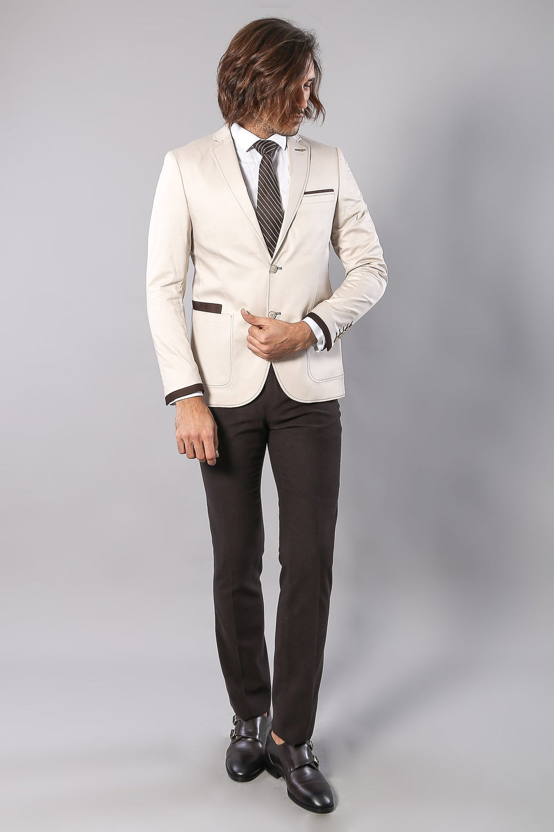 WSS 2 Button Bag Pocket Cream Jacket- - Düsseldorf