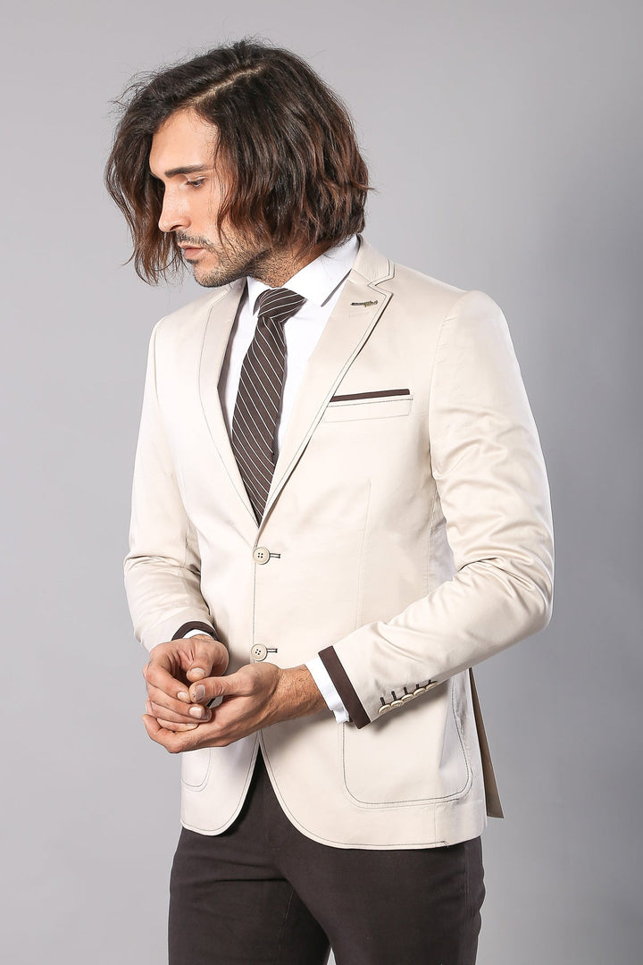 WSS 2 Button Bag Pocket Cream Jacket- - Düsseldorf