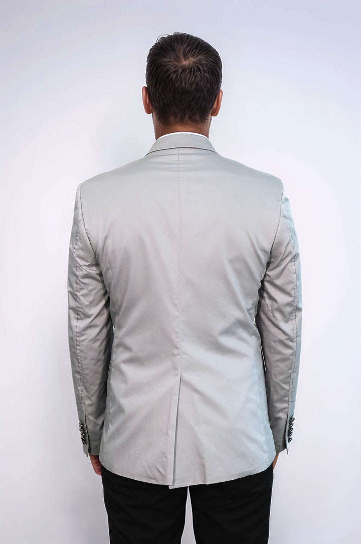 WSS Double Buttons Bag Pocket Shoulder Piece Grey Jacket- - Lárisa