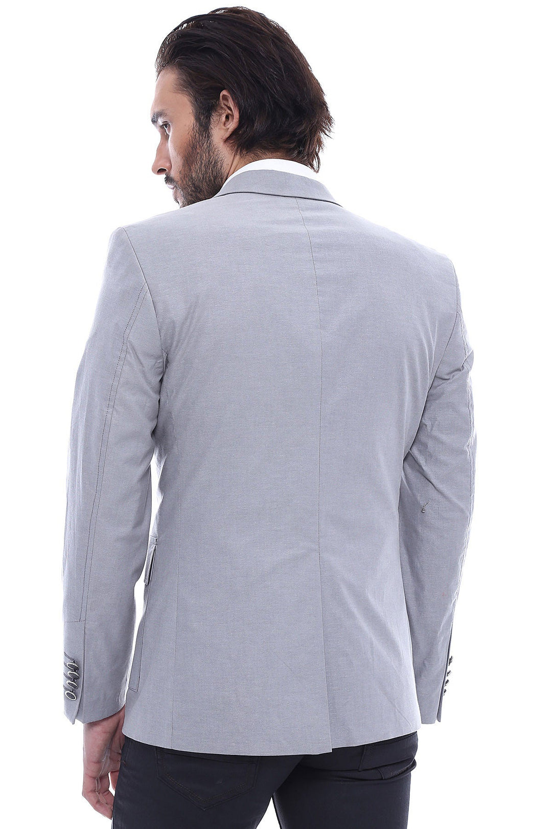 WSS Double Buttons Bag Pocket Shoulder Piece Grey Jacket- - Rijswijk