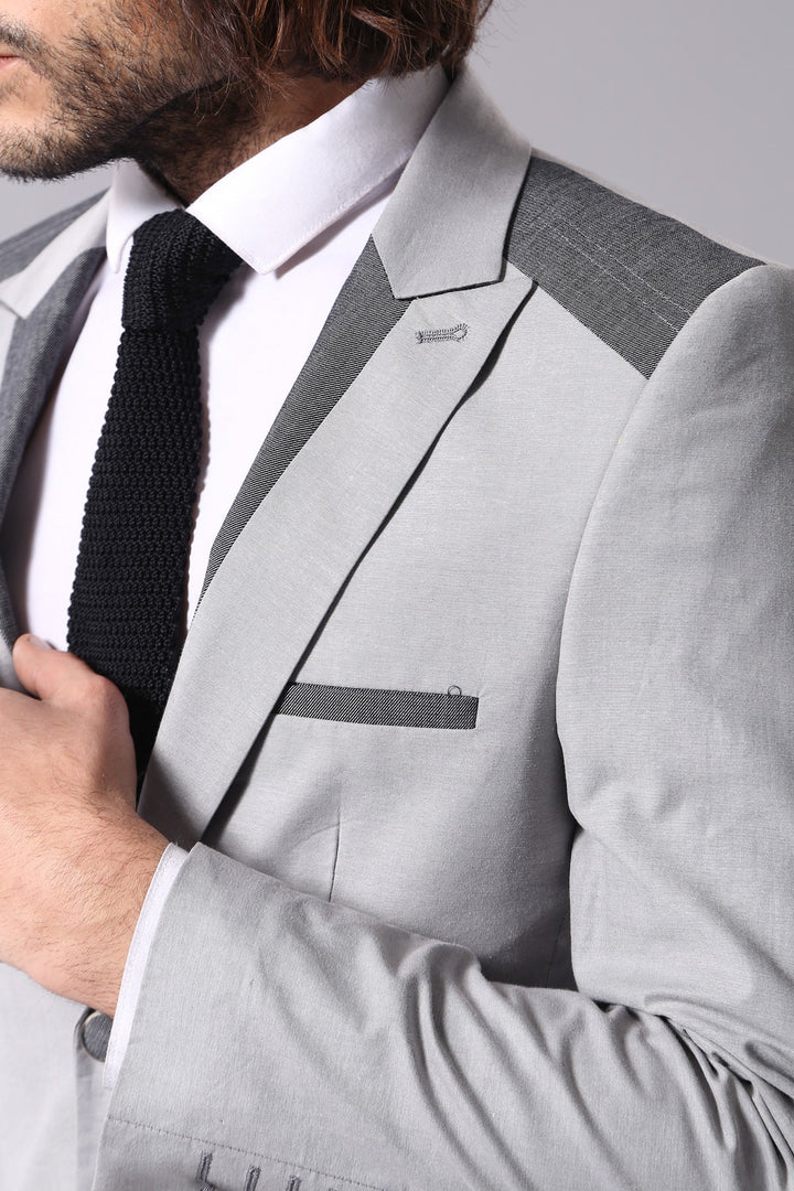 WSS Double Buttons Bag Pocket Shoulder Piece Grey Jacket- - Rijswijk