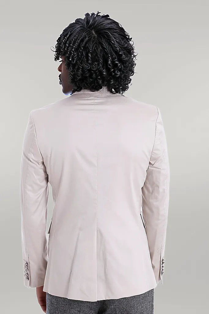 WSS Double Buttons Bag Pocket Shoulder Piece Cream Jacket- - Singen