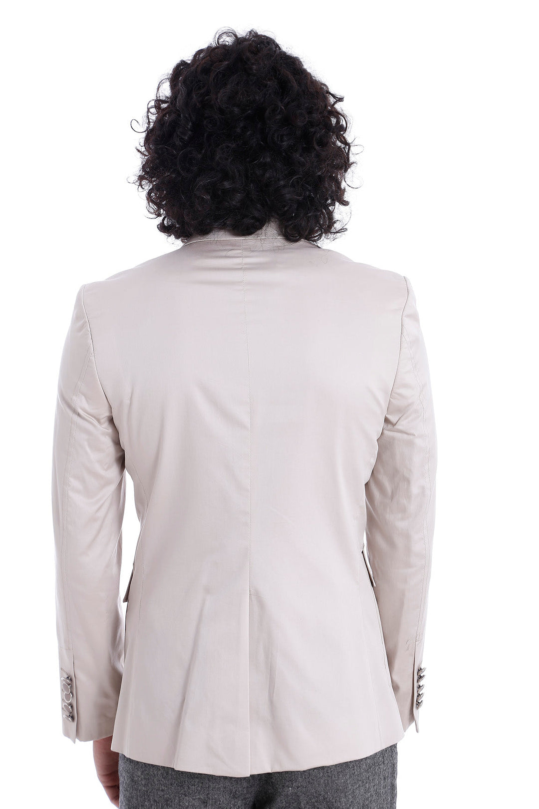 WSS Double Buttons Bag Pocket Shoulder Piece Cream Jacket- - Corroios