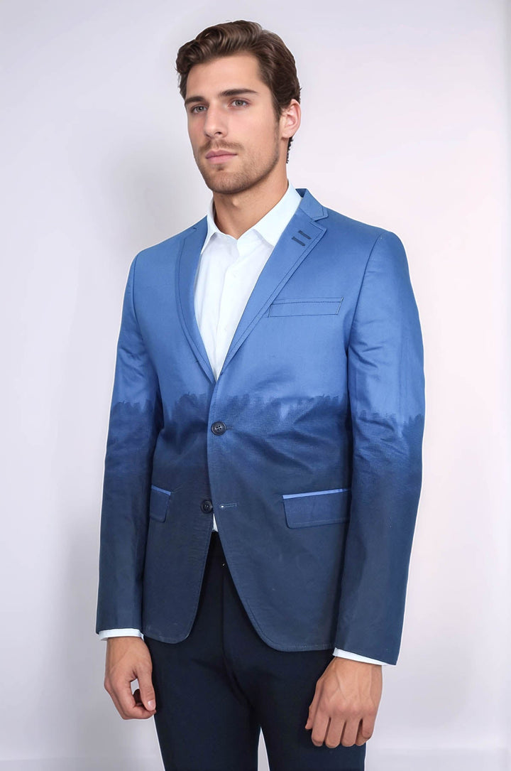 WSS Slim Fit Cotton Blue Blazer  - Suffolk