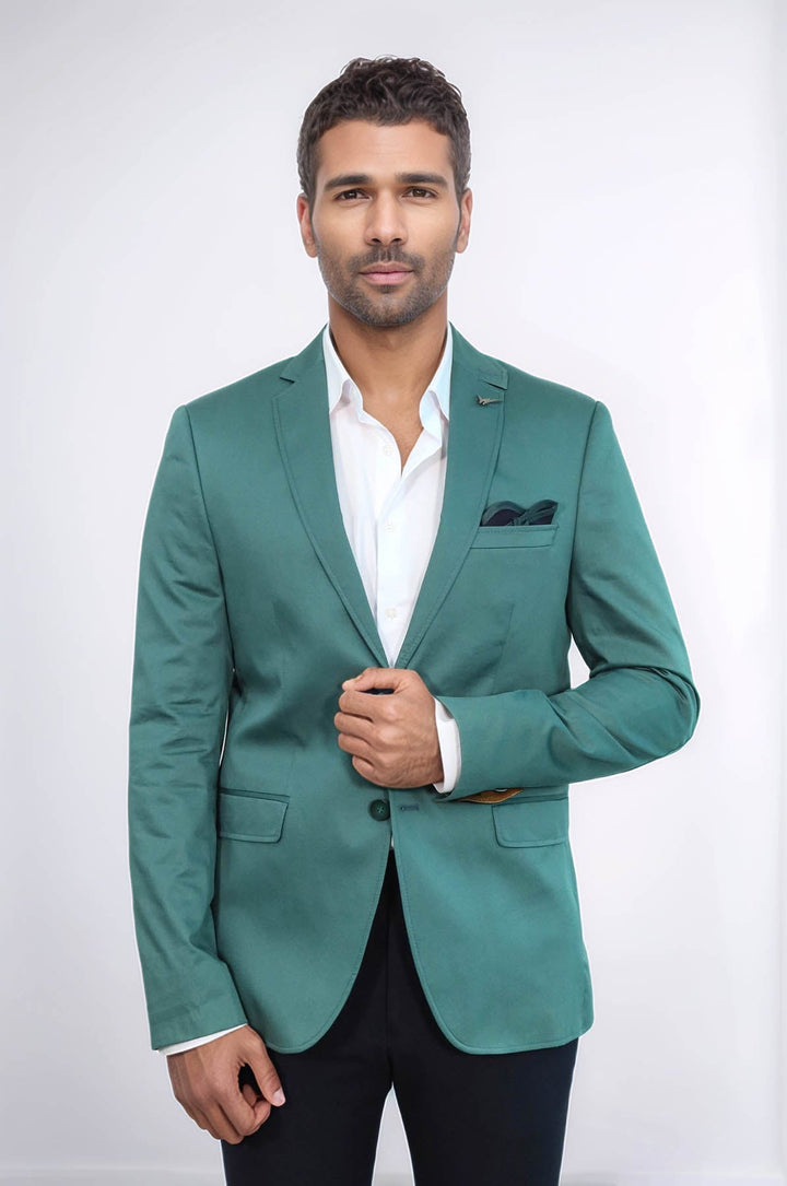 WSS Modeled Cotton Green Blazer  - Wood Buffalo