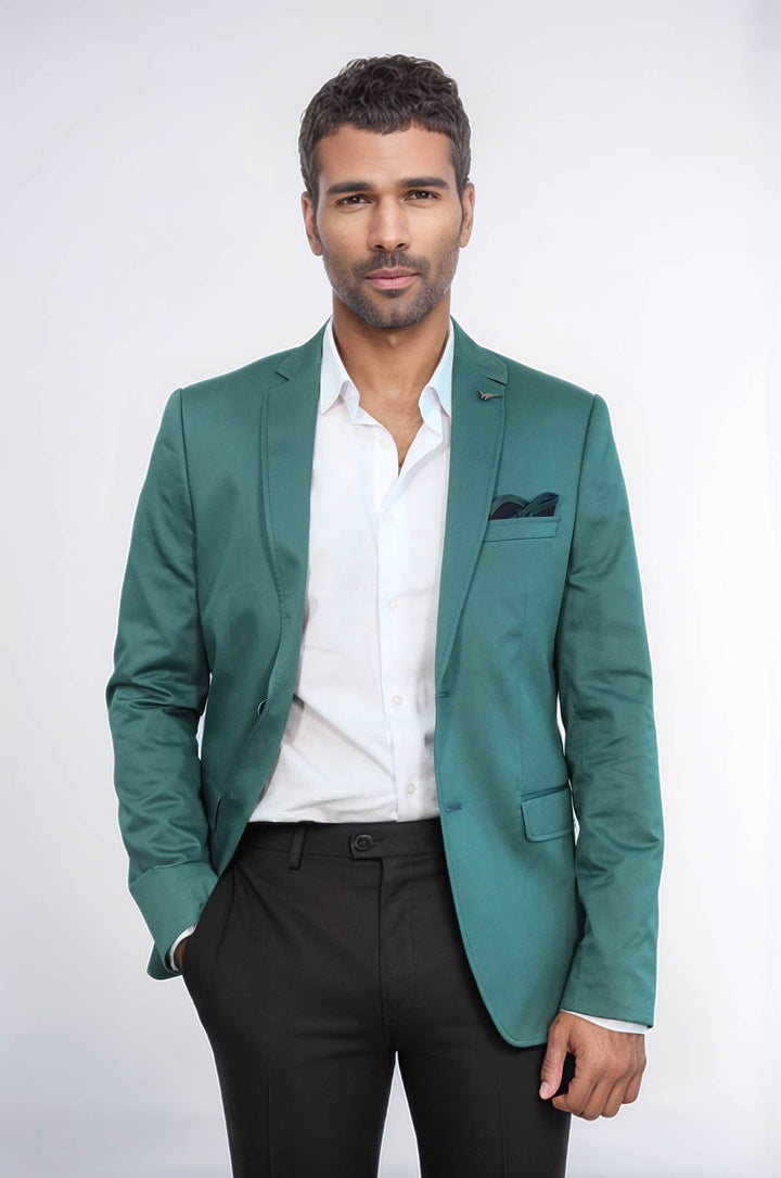WSS Modeled Cotton Green Blazer  - Wood Buffalo