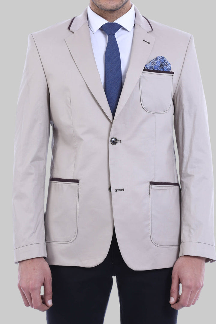 WSS 2 Button Bag Pocket Cream Jacket- - Lynwood