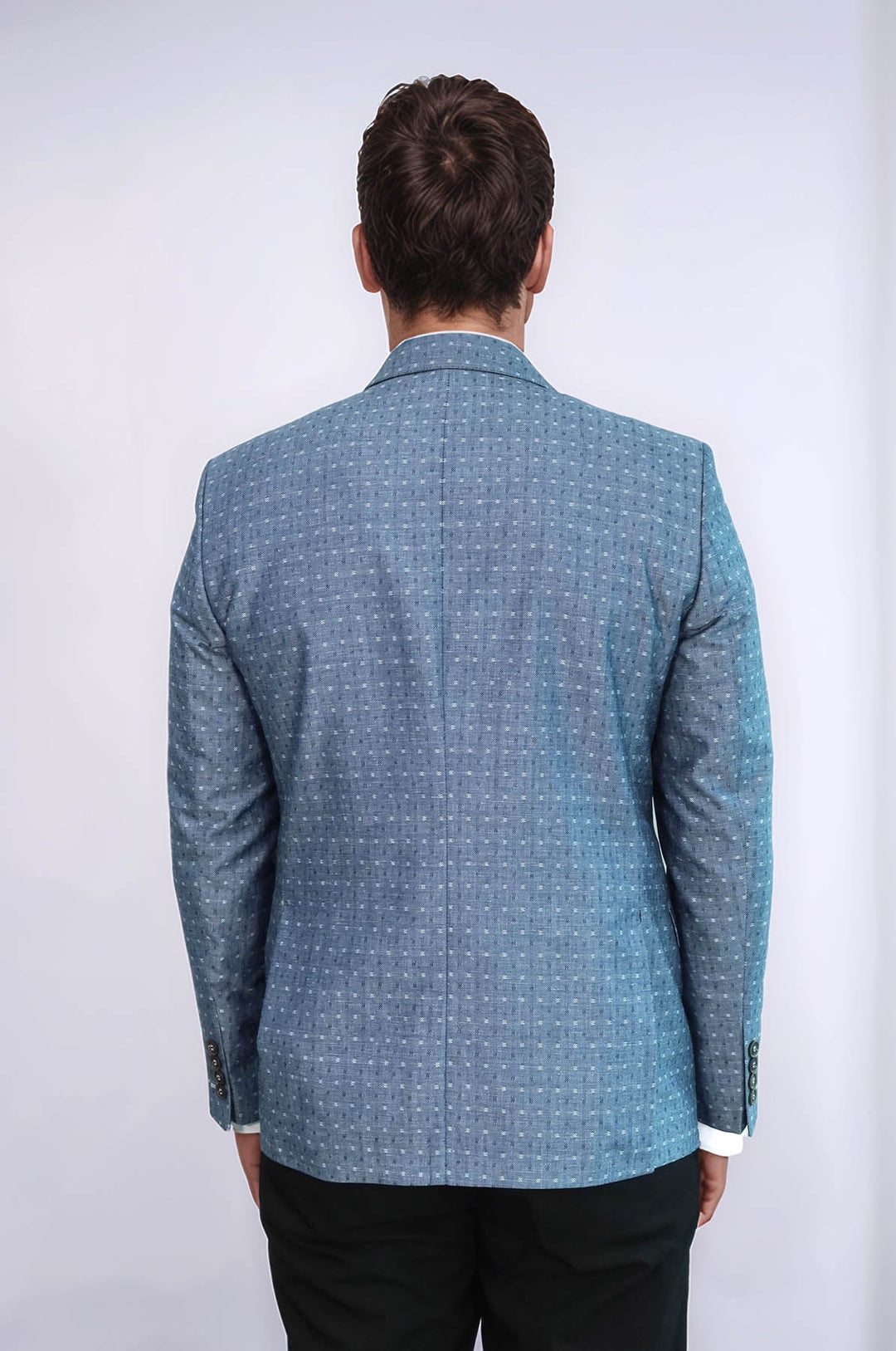 WSS Light Blue Linen Dot Patterned Jacket  - Rosny-sous-Bois