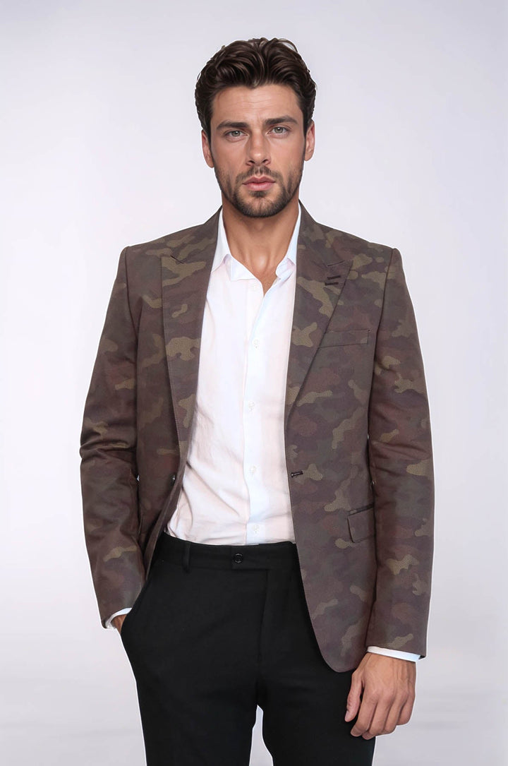 WSS Single Button Camouflage Green Jacket- - Rivne