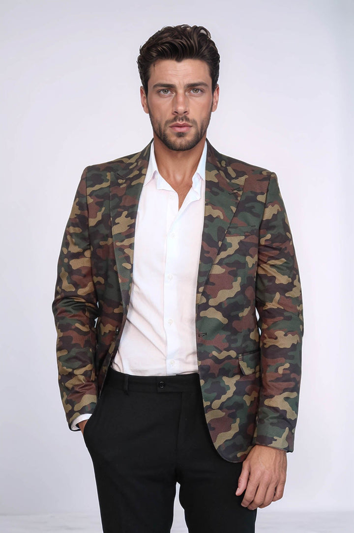 WSS Single Button Camouflage Green Jacket- - Heidelberg