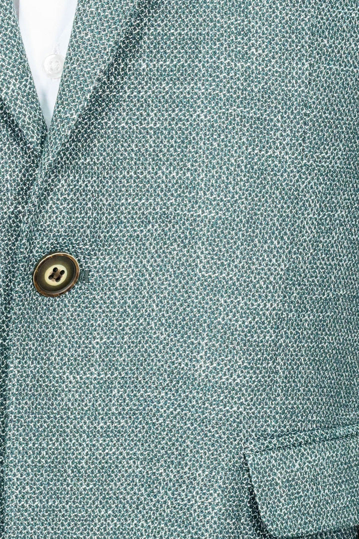 WSS Self-Patterned Green Men's Blazer  - Chalco