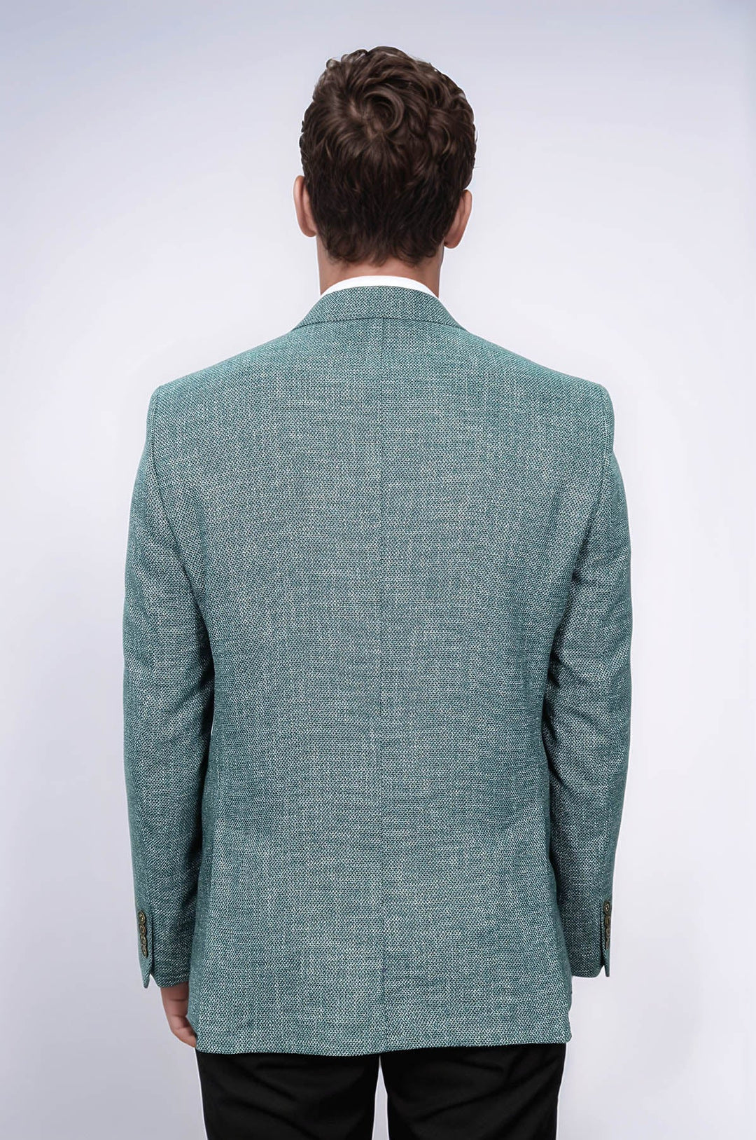 WSS Self-Patterned Green Men's Blazer  - Chalco