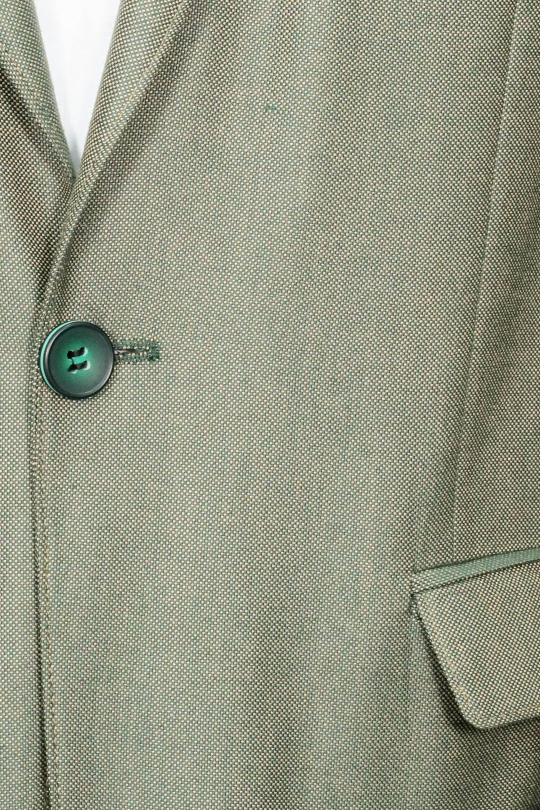 WSS Single Button Half Liner Pointed Collar Green Jacket- - San Felipe del Progreso