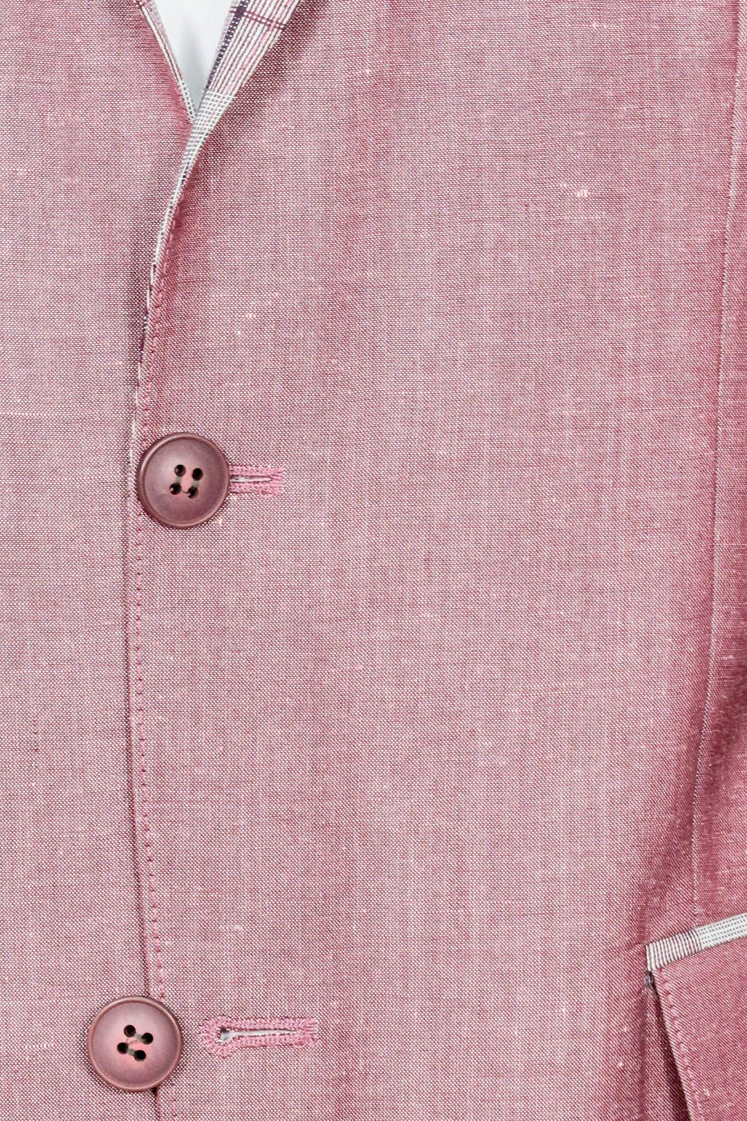 WSS Pocket and Collar Plaid Mens Linnen Burgundy Blazer  - Darwin