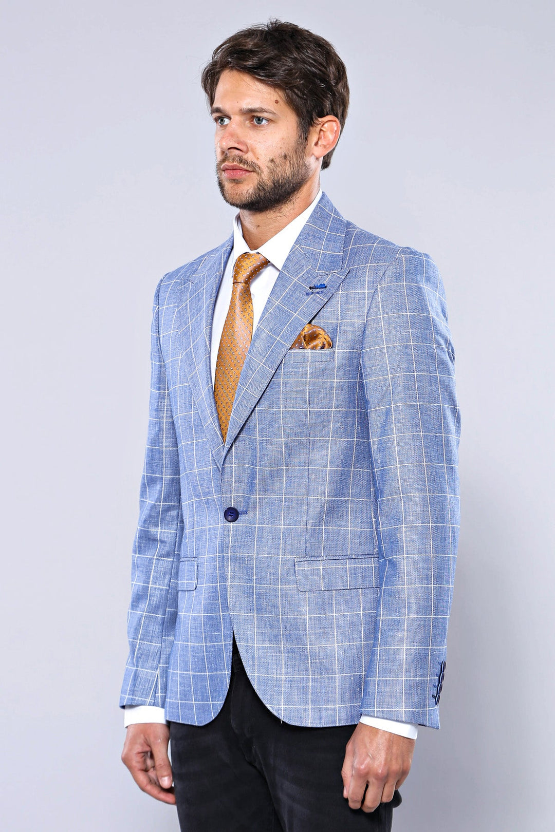 WSS Plaid Slimfit Blue Jacket  - Lluchmayor