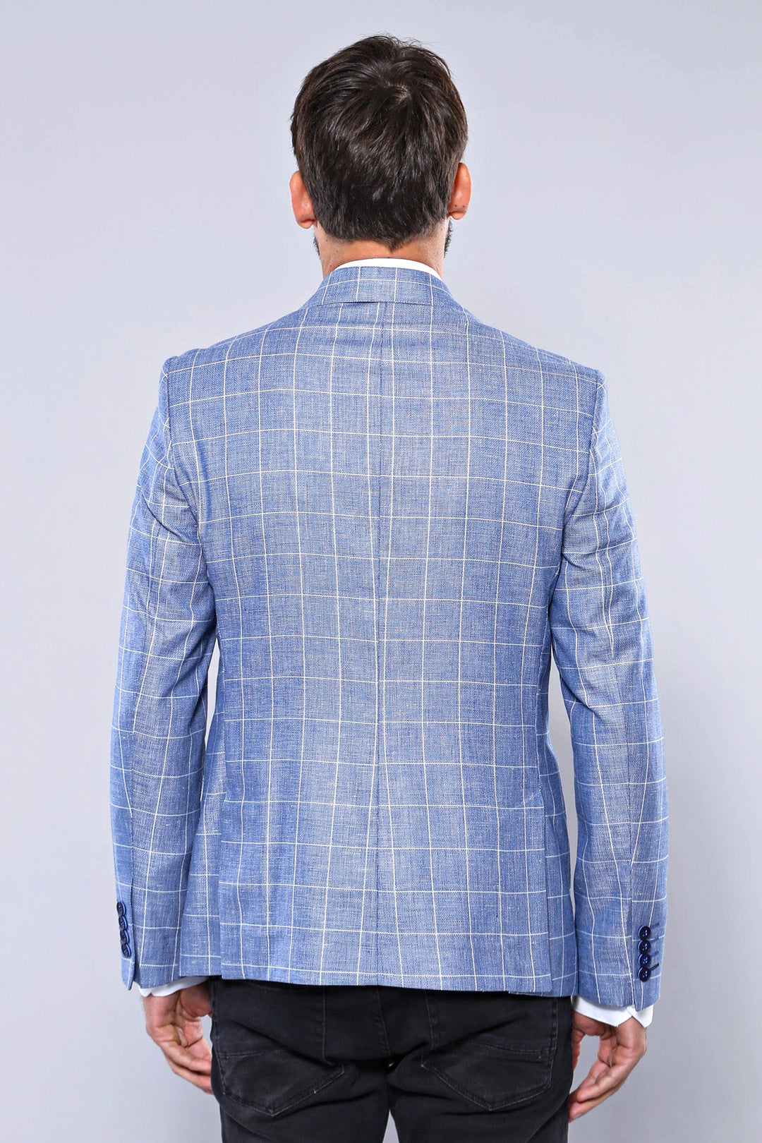 WSS Plaid Slimfit Blue Jacket  - Lluchmayor