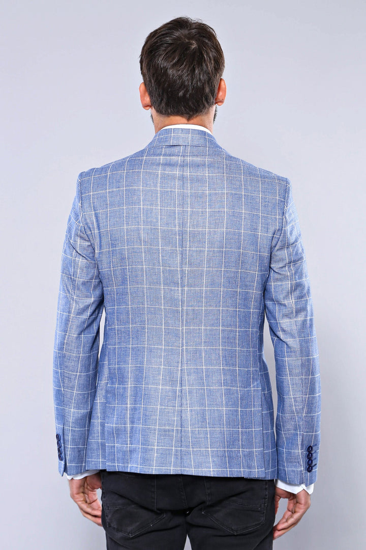 WSS Plaid Slimfit Blue Jacket  - Lluchmayor