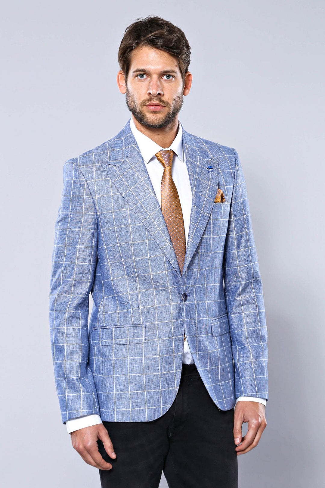 WSS Plaid Slimfit Blue Jacket  - Lluchmayor