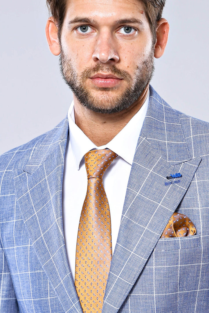 WSS Plaid Slimfit Blue Jacket  - Lluchmayor