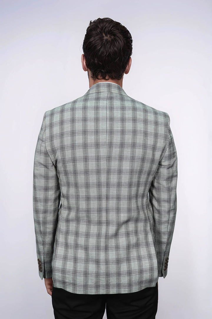 WSS Single Button Wide Pointed Collar Beige Blazer  - Mascouche