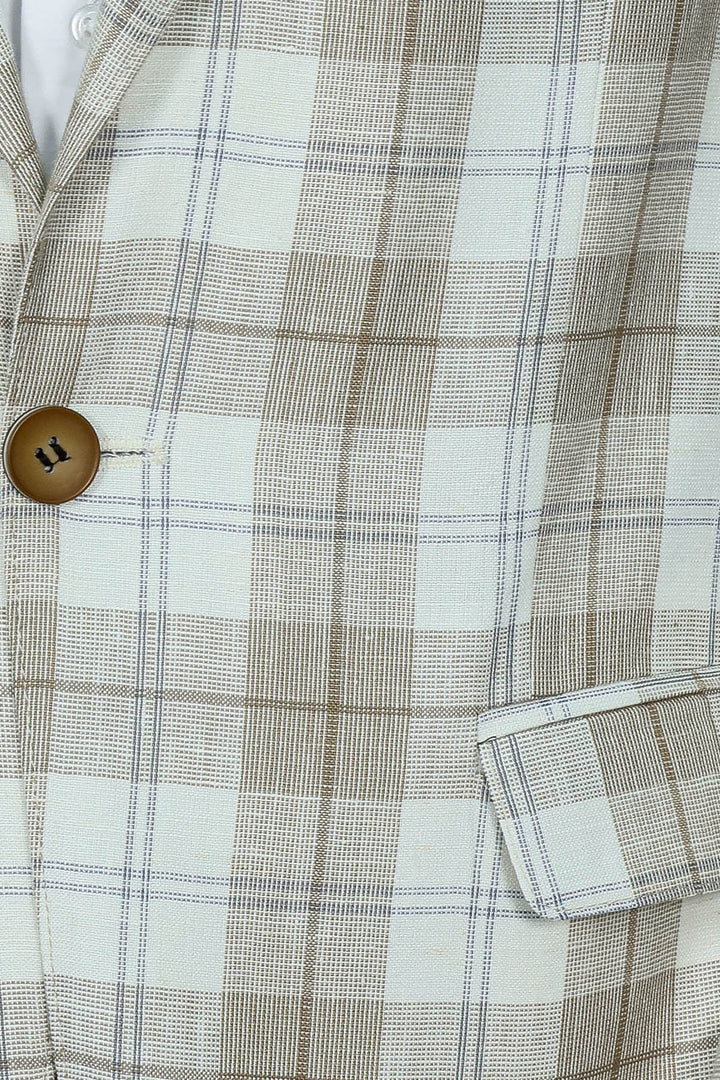 WSS Single Button Wide Pointed Collar Light Brown Blazer  - Arles