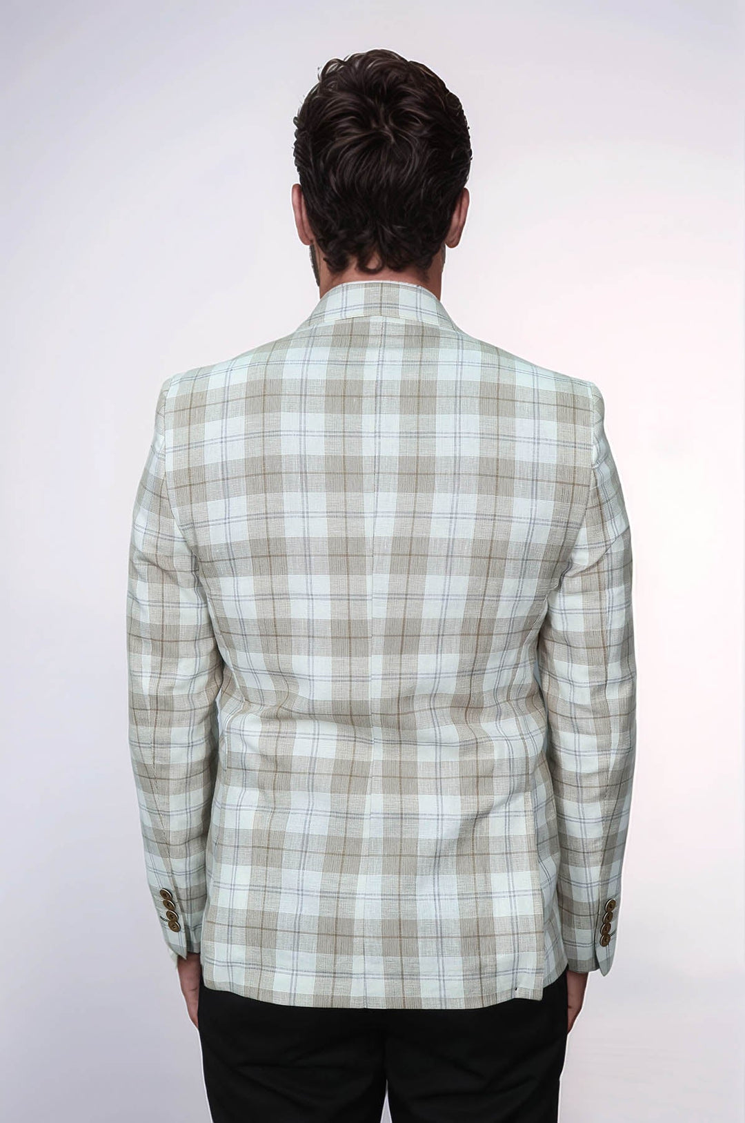WSS Single Button Wide Pointed Collar Light Brown Blazer  - Arles