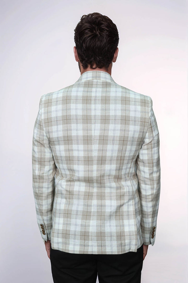 WSS Single Button Wide Pointed Collar Light Brown Blazer  - Arles