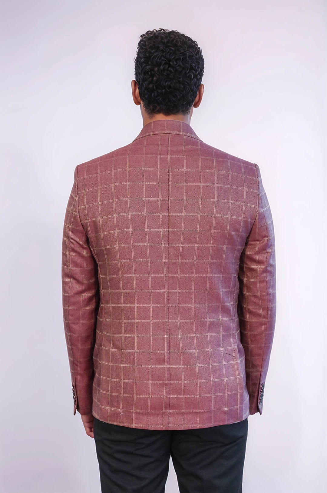 WSS Single Button Wide Pointed Collar Burgundy Blazer  - Oswego