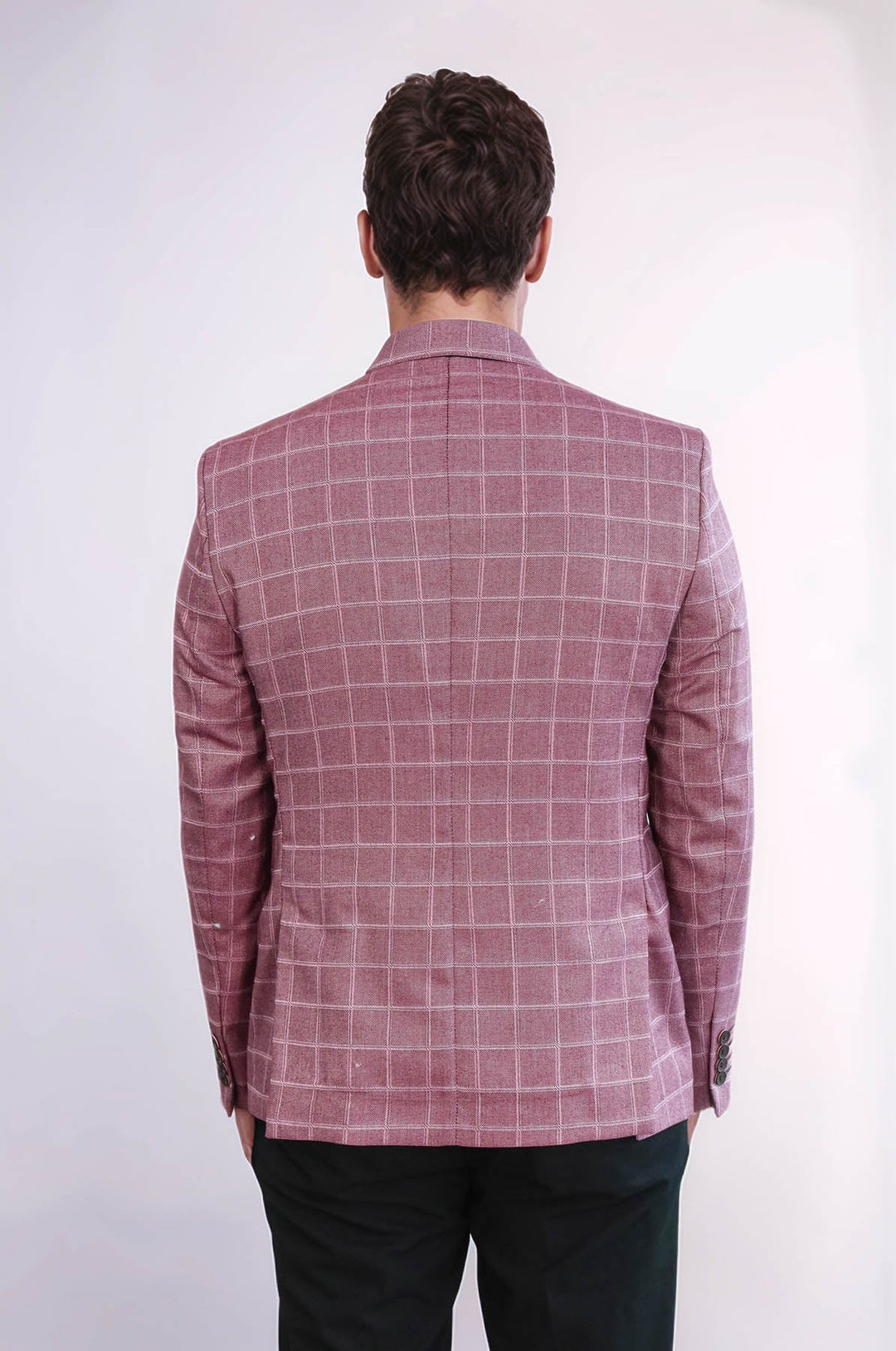 WSS Single Button Wide Pointed Collar Burgundy Blazer  - Turnhout