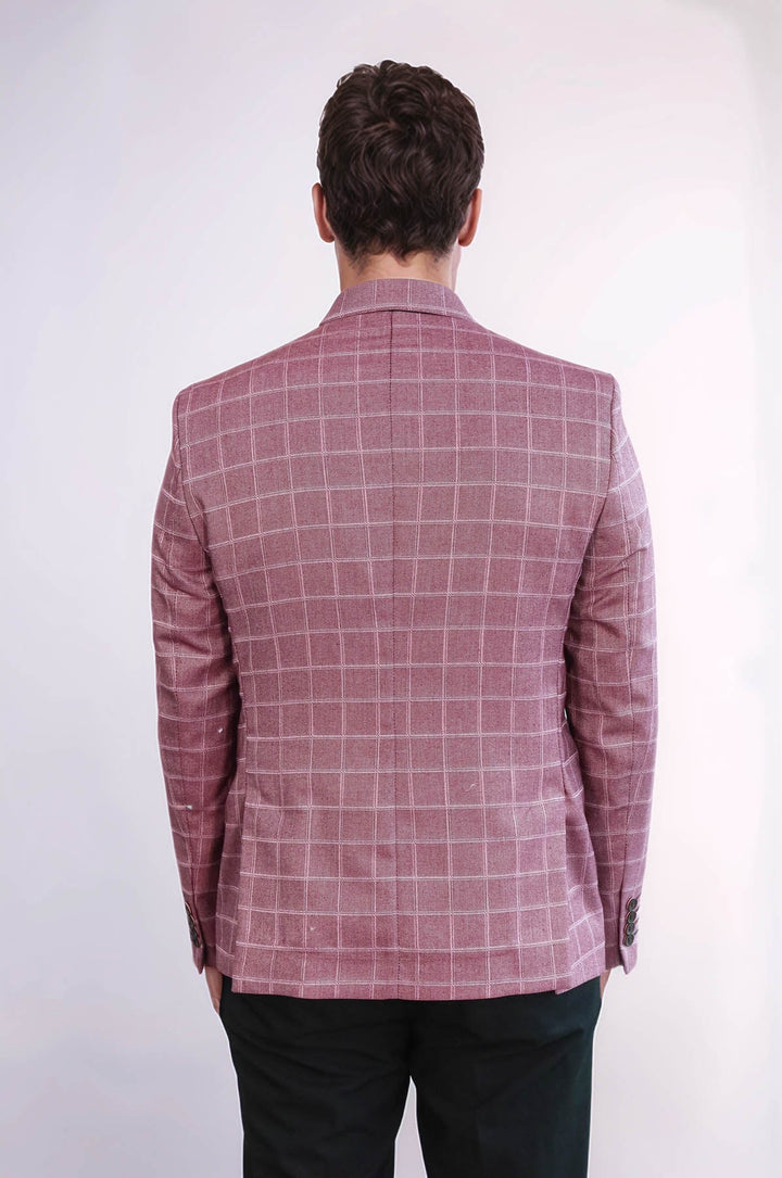 WSS Single Button Wide Pointed Collar Burgundy Blazer  - Turnhout