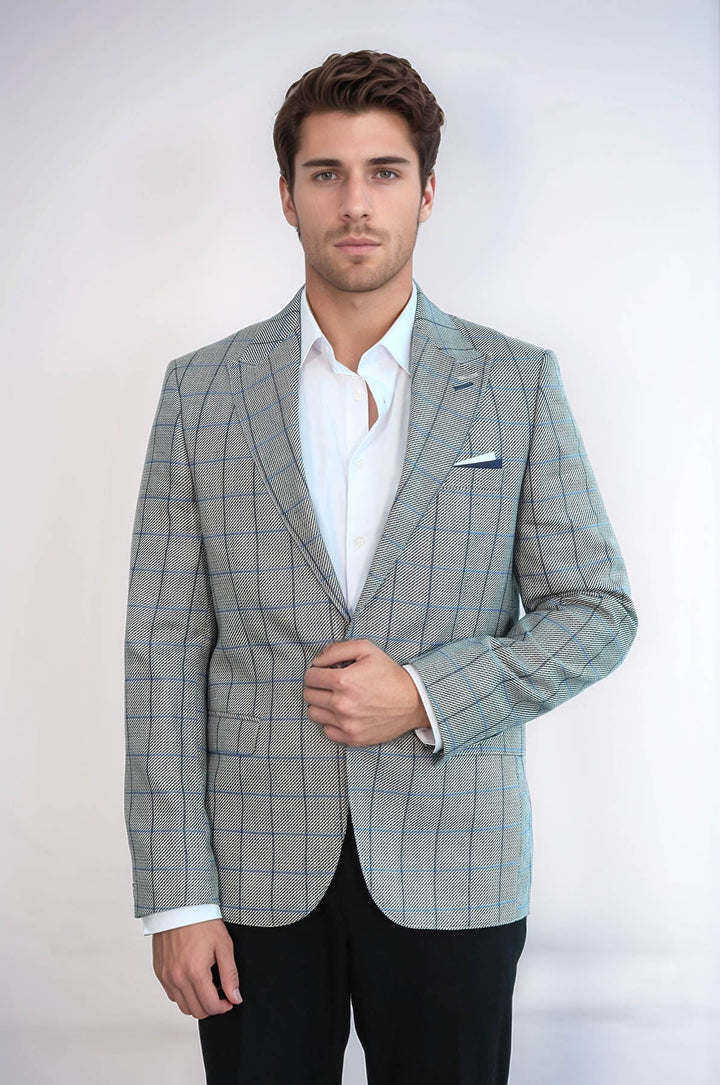 WSS Single Button Pointed Collar Light Blue Blazer  - Rhondda
